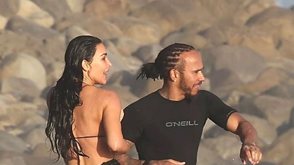 Lewis Hamilton, piloto siete veces campeón de Fórmula 1, es captado en una romántica cita con Kim Kardashian en las playas de Malibú