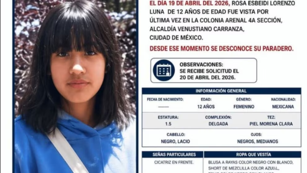 Rosa Esbeidi, de 12 años, salió con una amiga y desapareció: familiares protestan con cierres viales en CDMX