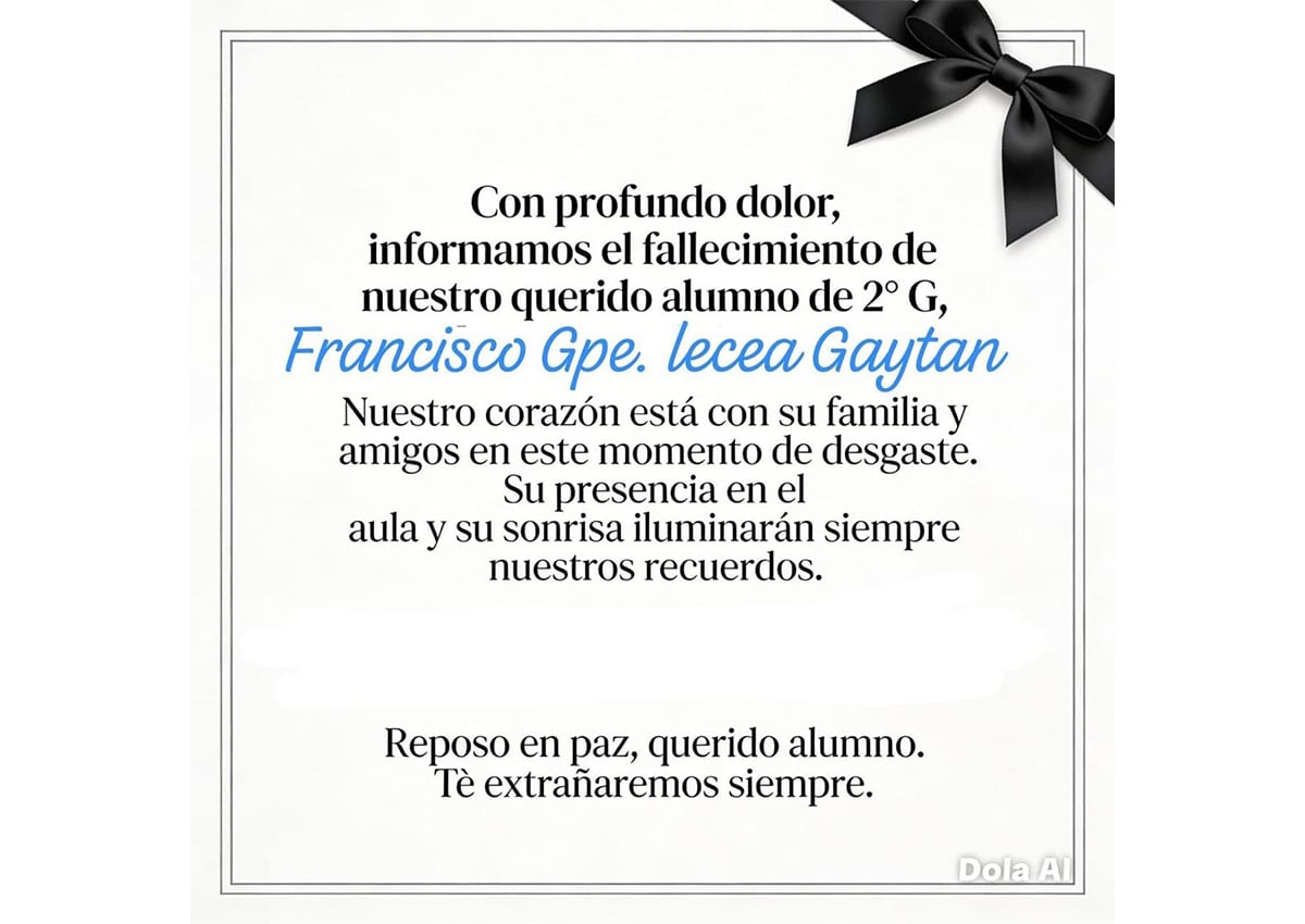 Fallece alumno de Secundaria 2, tras días de agonía